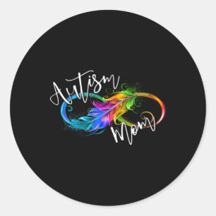 Pegatina Redonda Símbolo de neurodiversidad arco iris autismo infin