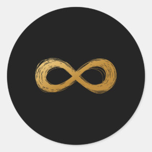 Pegatina Redonda Símbolo de Neurodiversidad de Infinito Dorado - Co