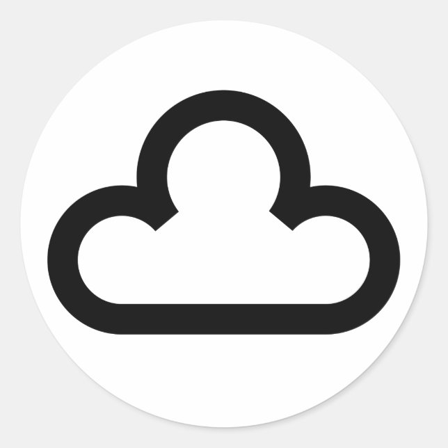 Pegatina Redonda Símbolo de nube meteorológica (Anverso)