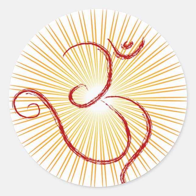 Pegatina Redonda Símbolo de OM (Anverso)