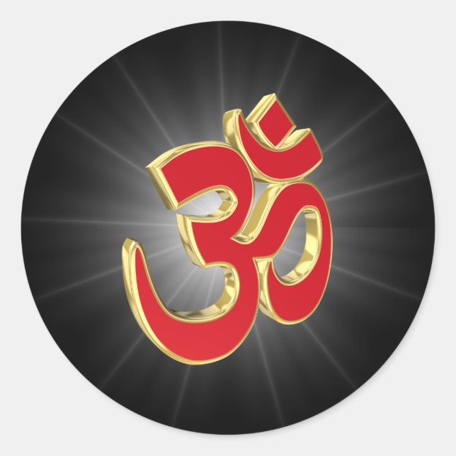 Pegatina Redonda Símbolo de Om (Anverso)