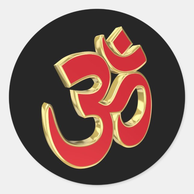 Pegatina Redonda Símbolo de Om (Anverso)