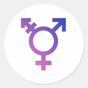 Pegatina Redonda Símbolo de orgullo trans