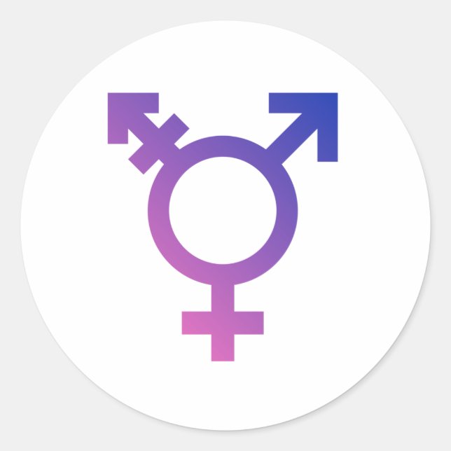 Pegatina Redonda Símbolo de orgullo trans (Anverso)