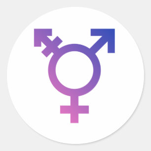 Pegatina Redonda Símbolo de Orgullo Trans