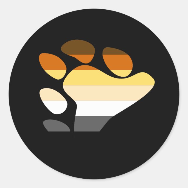 Pegatina Redonda Símbolo de oso (Anverso)