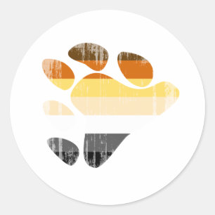 Pegatina Redonda Símbolo de oso angustiado