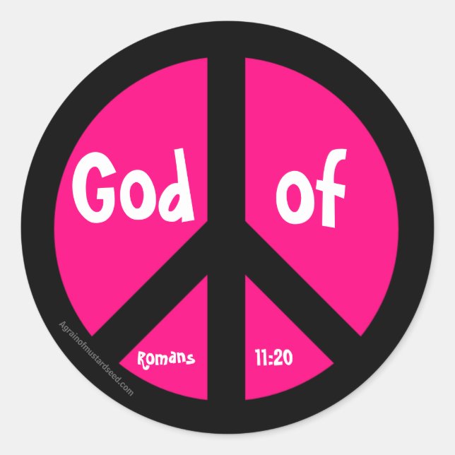 Pegatina Redonda Símbolo de paz (Anverso)