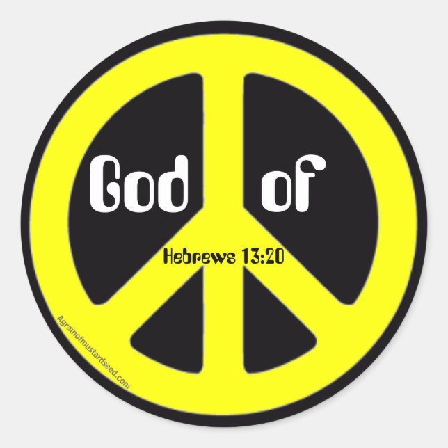 Pegatina Redonda Símbolo de paz (Anverso)