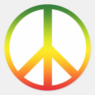 Pegatina Redonda Símbolo de paz rasta