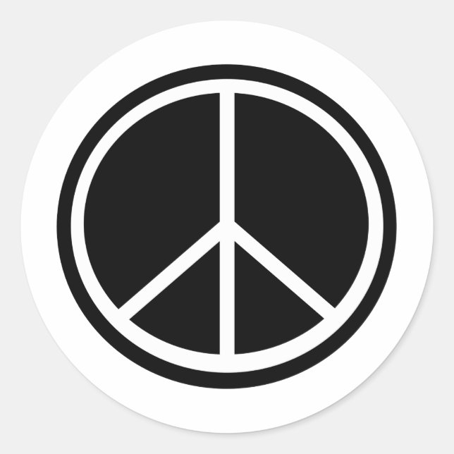 Pegatina Redonda Símbolo de paz tradicional (Anverso)