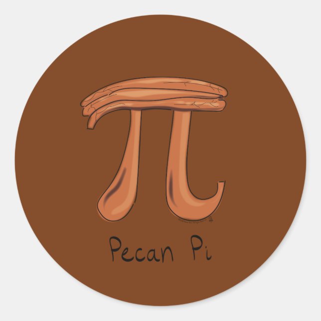Pegatina Redonda Símbolo de Pi Pecan Math Teacher Cute Kids (Anverso)