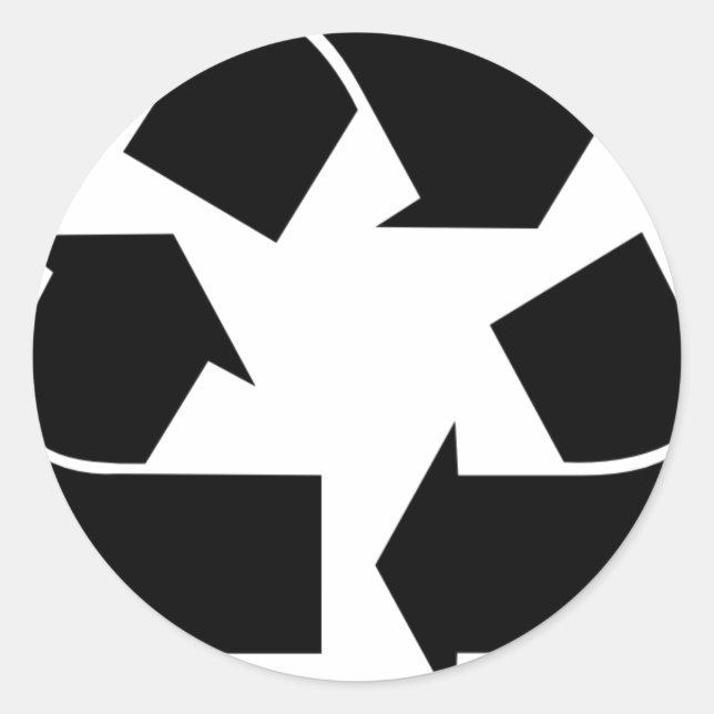 Pegatina Redonda Símbolo de reciclaje (Anverso)