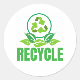 Pegatina Redonda Símbolo de reciclaje