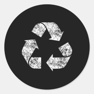 Pegatina Redonda Símbolo de reciclaje Entorno del Día de la Tierra