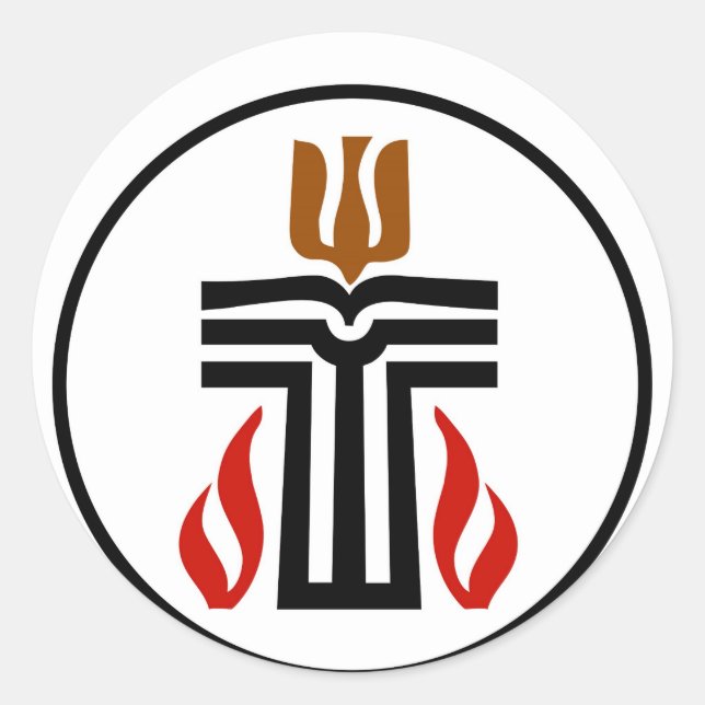 Pegatina Redonda Símbolo de religión presbiteriana (Anverso)