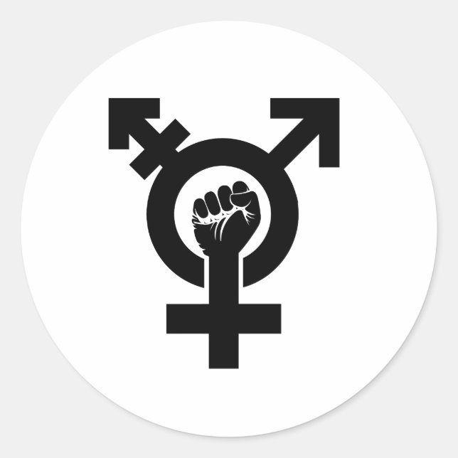 Pegatina Redonda Símbolo de resistencia transgénero - - - - (Anverso)