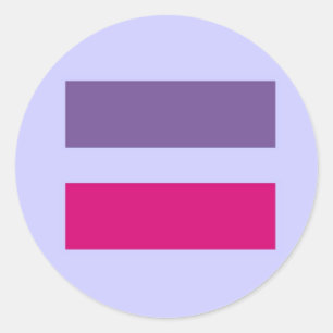 Pegatina Redonda símbolo de signo igual igualdad de matrimonio gay