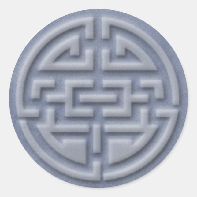 Pegatina Redonda símbolo de suerte (Anverso)