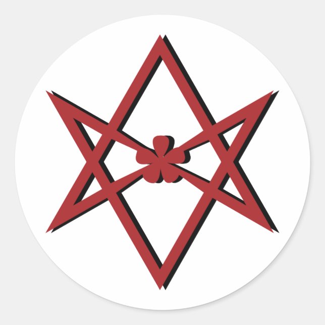 Pegatina Redonda Símbolo de Thelema (Anverso)