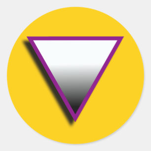 PEGATINA REDONDA SÍMBOLO DE TRIÁNGULO ASEXUAL 3D