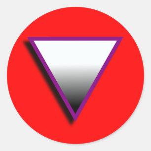 PEGATINA REDONDA SÍMBOLO DE TRIÁNGULO ASEXUAL 3D