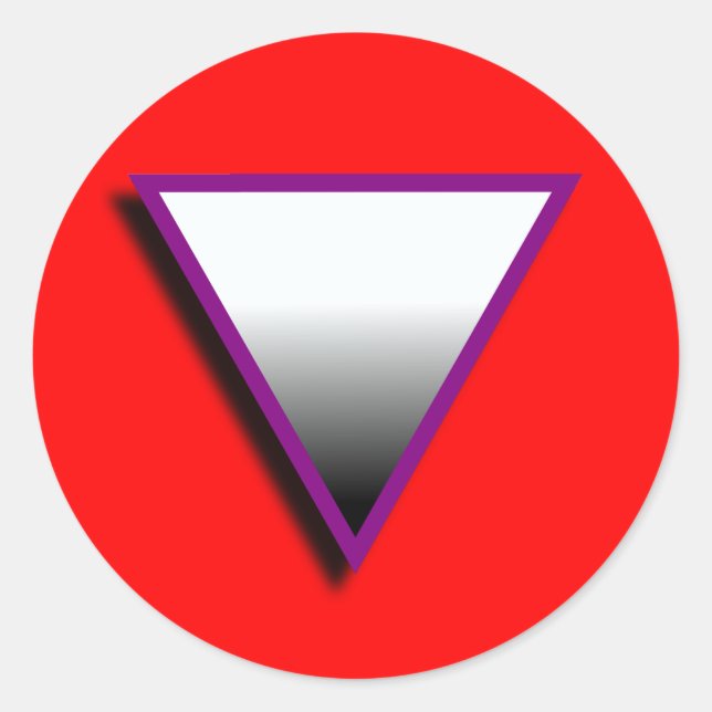 PEGATINA REDONDA SÍMBOLO DE TRIÁNGULO ASEXUAL 3D (Anverso)