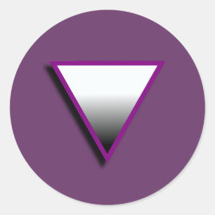PEGATINA REDONDA SÍMBOLO DE TRIÁNGULO ASEXUAL 3D