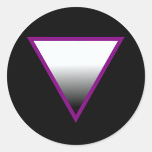 PEGATINA REDONDA SÍMBOLO DE TRIÁNGULO ASEXUAL 3D