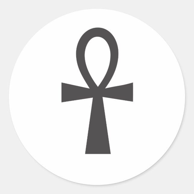 Pegatina Redonda Símbolo de vida de Ankh (Anverso)