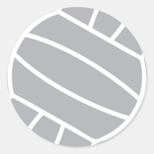 Pegatina Redonda símbolo de voleibol gris