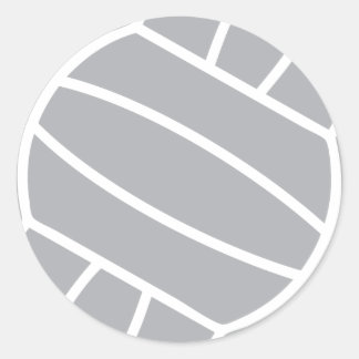 Pegatina Redonda símbolo de voleibol gris