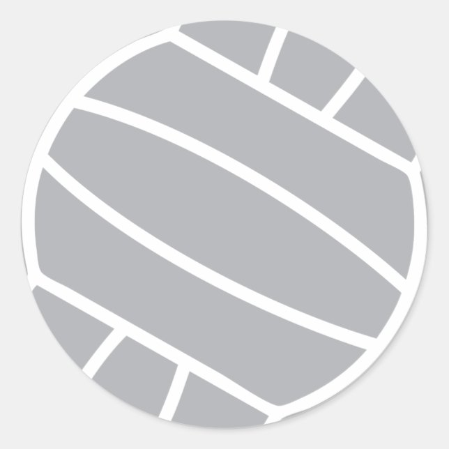 Pegatina Redonda símbolo de voleibol gris (Anverso)