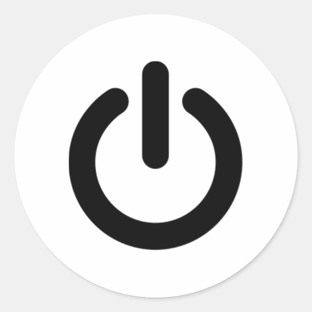 Pegatina Redonda Símbolo del botón de encendido (Anverso)