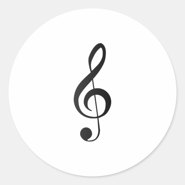 Pegatina Redonda símbolo del clef agudo (Anverso)