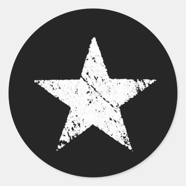 Pegatina Redonda símbolo del ejército de la estrella de pintura ras (Anverso)