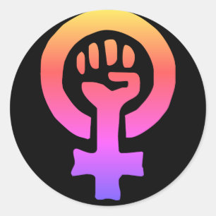Pegatina Redonda Símbolo del feminismo