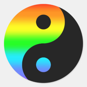 Pegatina Redonda Símbolo del Iris Yin Yang