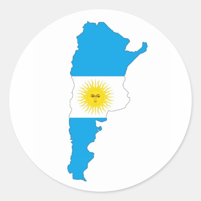 Pegatina Redonda símbolo del mapa de la bandera argentina (Anverso)