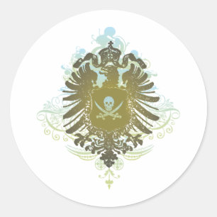 Pegatina Redonda Símbolo del pirata