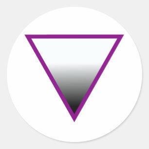 PEGATINA REDONDA SÍMBOLO DEL TRIÁNGULO ASEXUAL