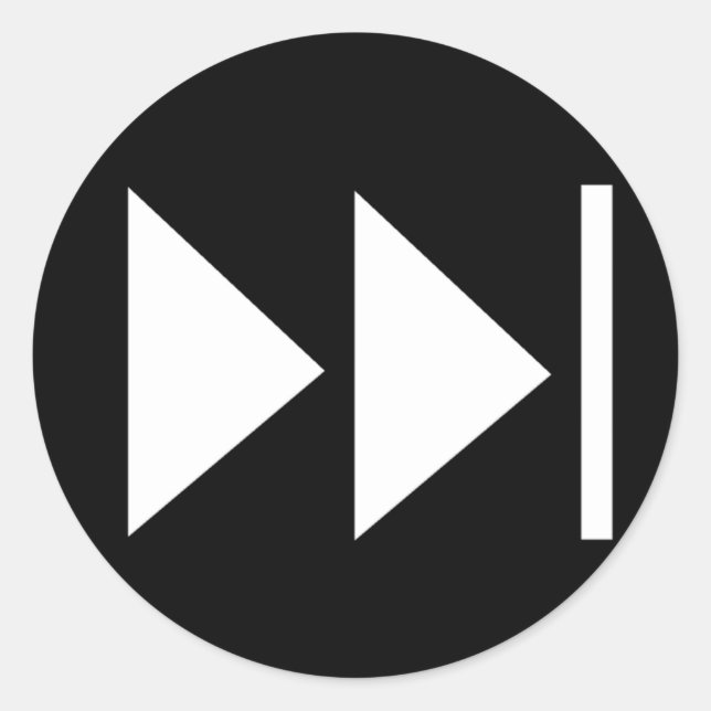 Pegatina Redonda Símbolo delantero rápido del botón (Anverso)