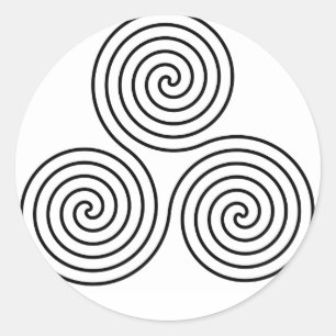 Pegatina Redonda Símbolo espiral triple
