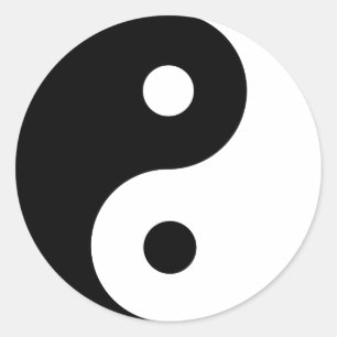 Pegatina Redonda Símbolo Espiritual Yin Yang
