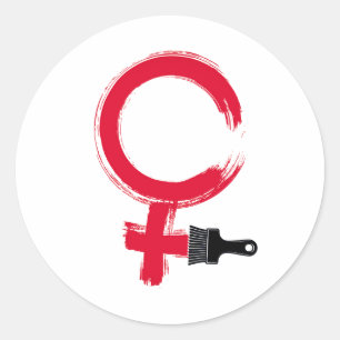 Pegatina Redonda Símbolo femenino de Guay