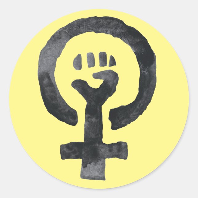 Pegatina Redonda Símbolo feminista (Anverso)