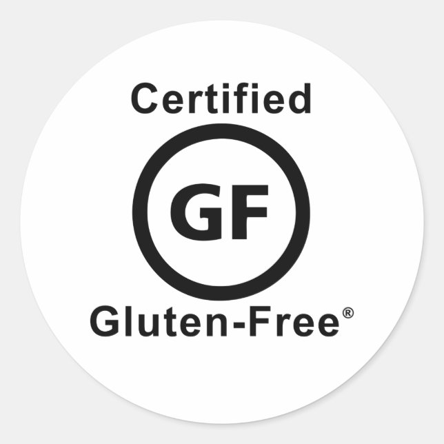 Pegatina Redonda Símbolo Gluten libre certificado (Anverso)
