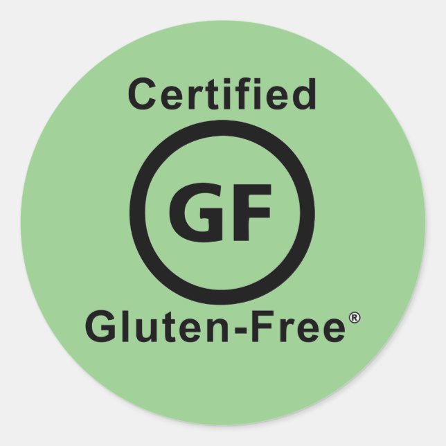 Pegatina Redonda Símbolo Gluten libre certificado (Anverso)
