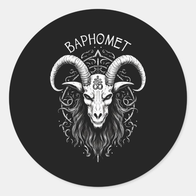 Pegatina Redonda Símbolo gótico oculto de la cruz de Leviatán del s (Anverso)