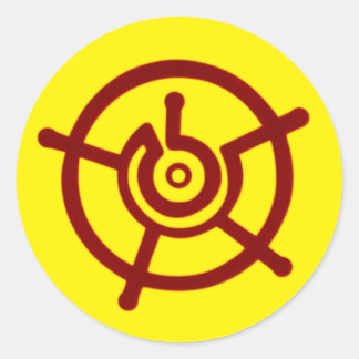 Pegatina Redonda Símbolo Halo antiguo